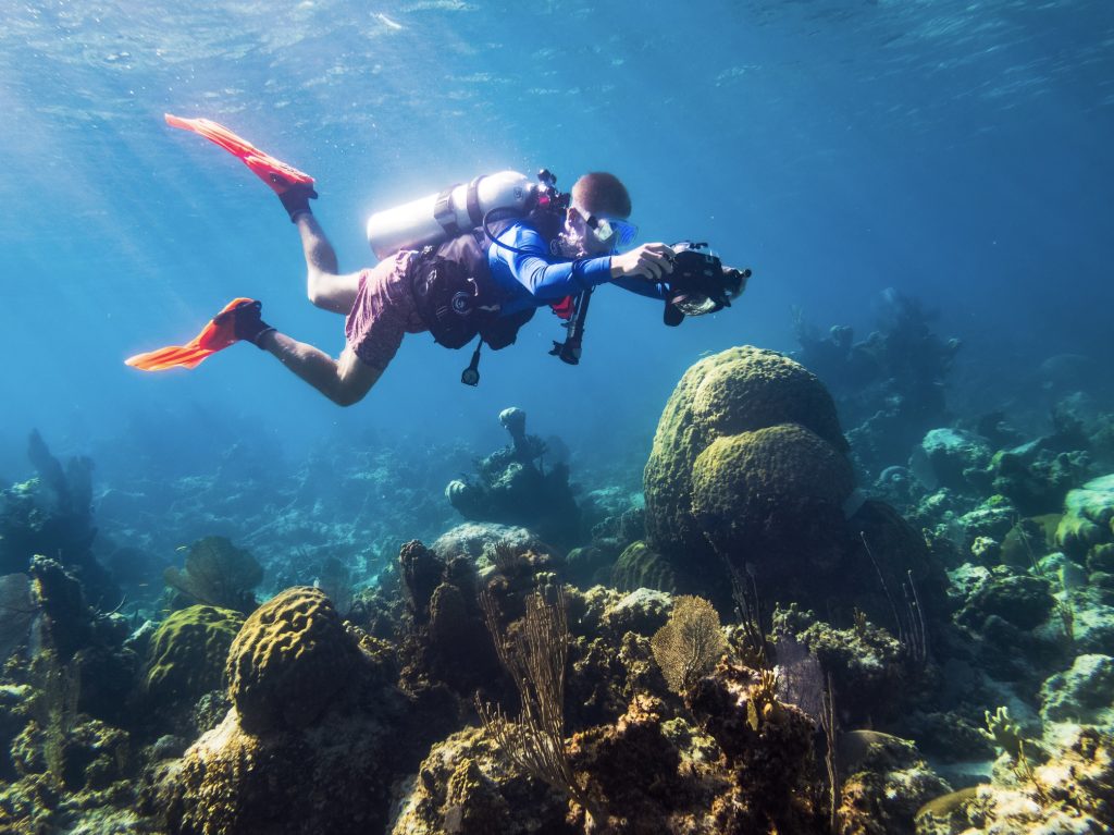 Will Green captures images of a reef plot, soon to be transformed into detailed 3D models using advanced photogrammetry techniques.